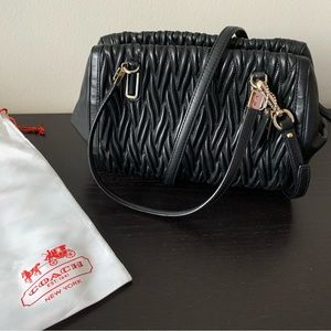 Coach Bag Madison Gathered Twist Leather Satchel Crossbody Bag